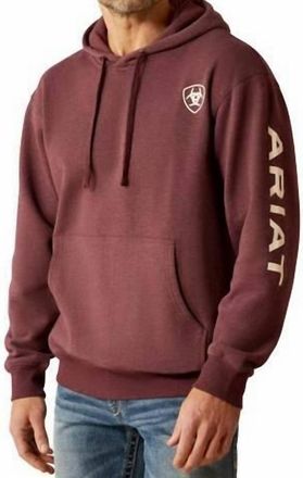 Ariat Mens Logo Hoodie In Burgundy