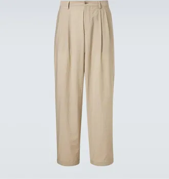 Giorgio Armani Archivio pleated cotton-blend straight pants