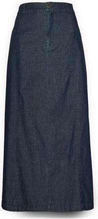 Elena Miro A-lijn midi rok in Chambray - Dames - Spijkerrokken - Blauw - L - Katoen - Rokken