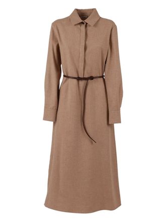Antonelli collared belted dress - women - Wool/Polyamide/Polyester/Cashmere - 48 - Neutrals