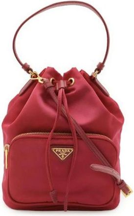 Prada Pre-owned Bolso Cubo Nylon Piel 2Way - Pre-owned - Mujer - Rojo - ONE SIZE