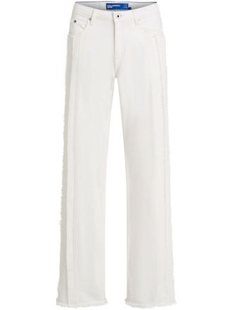 Karl Lagerfeld seam-embellished jeans - women - Organic Cotton - 29/30 - White