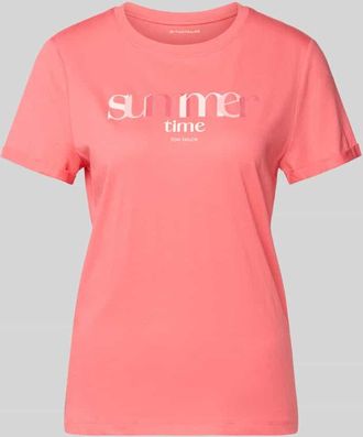 Tom Tailor Regular Fit T-Shirt aus reiner Baumwolle in Koralle, Gr&ouml;&szlig;e XXXL