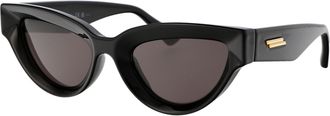 Bottega Veneta Womens Sunglasses Bv1249s Black-Grey Black-Black-Grey Injected Black/black/grey