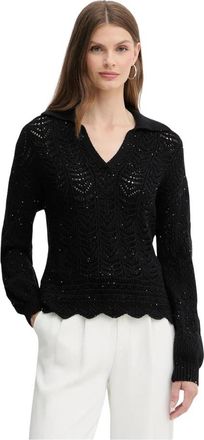 Fracomina V-hals Gebreide Kleding - Dames - V-hals truien - Zwart - M - Polyester - Truien & Vesten
