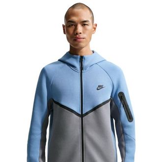 Nike Mens Tech Fleece Full-Zip Windrunner Hoodie - Work Blue/Cool Grey/Black Size 3XL