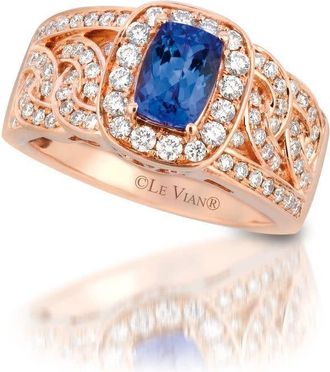 Le Vian Ladies Blueberry Tanzanite Rings set in 14K Strawberry Gold