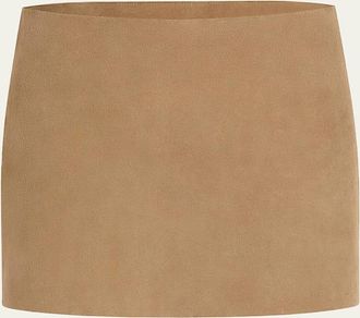 Khaite Jett Leather Mini Skirt