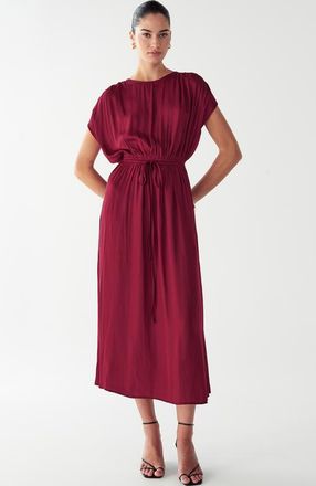 Willa Carol Tucked Dress in Burgundy at Nordstrom, Size 6