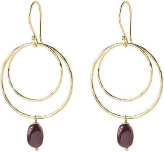 A Beautiful Story gold plated oorbellen Enjoyable Garnet