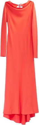 Moschino Lange Crepe Jurk in Rood - Dames - Maxi kleedjes - Rood - S - Kleedjes