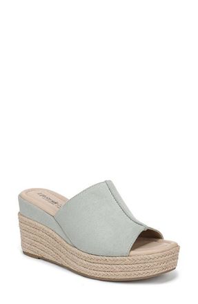 Life Stride Haute Espadrille Platform Wedge Slide Sandal in Jade Green at Nordstrom, Size 6.5