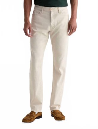 AG - Adriano Goldschmied Mens Everett Linen Slim Straight Pant In Natural