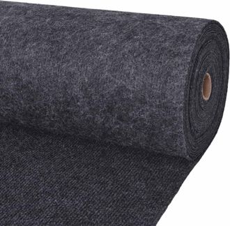 vidaXL Alfombra Gris Antracita 1,2 X 20 M Poli&eacute;ster Vidaxl