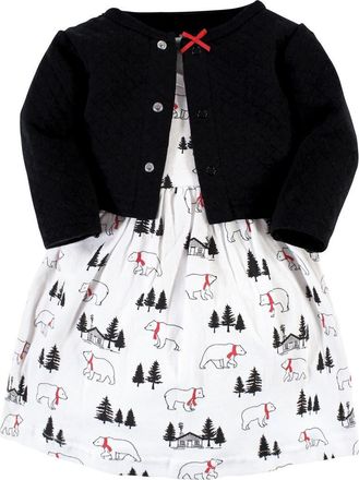 Hudson Baby Quilted Cardigan and Dress in Winter Bear at Nordstrom, Size 12-18M
