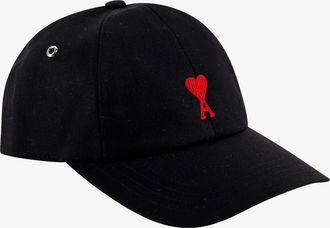 Ami Mens Cotton Baseball Cap Black Hat