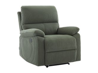 Vente-Unique Sill&oacute;n reclinable el&eacute;ctrico de terciopelo verde LUNANO