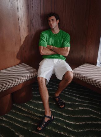 Le 31 Mens Cotton-linen Bermuda Shorts Inseam: 9