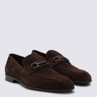 Ferragamo Suede Monk Strap Loafer - Brown