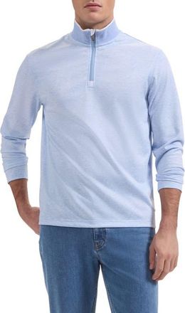 Bugatchi Soft Touch Quarter Zip Pullover in Air Blue at Nordstrom, Size Xx-Large