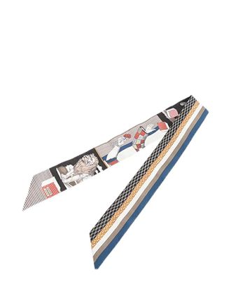 Herm&egrave;s 2000-2025 Grand Theatre Nouveau Silk Twilly Scarf scarves - women - Silk - One Size - Brown