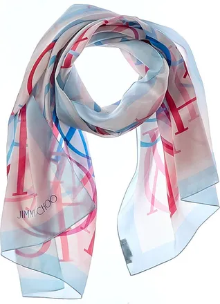 Jimmy Choo London Logo Silk Scarf