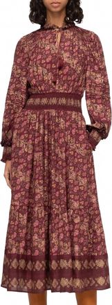 Sea New York Giulia Long Sleeve Dress In Maroon