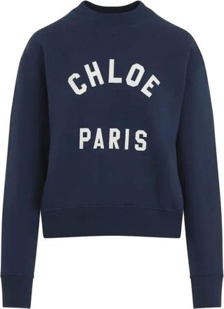 Chlo&eacute; Blauwe Sweatshirt voor Vrouwen Casual Stijl - Dames - Sweatshirts - Blauw - S - Katoen - Hoodies & sweatvesten