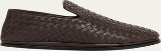 Bottega Veneta Mens Sunday Intrecciato Leather Slippers