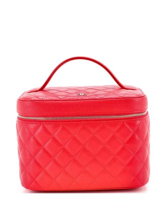 Chanel Classic Vanity Case Quilted Caviar Medium pouch - Rood