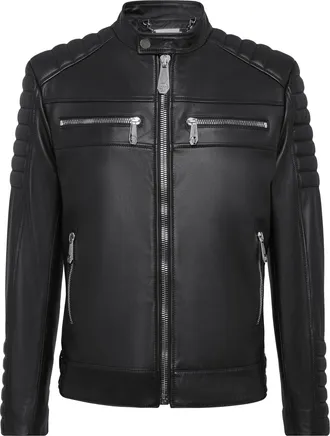 Philipp Plein Leather Moto Jacket