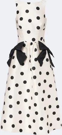 Rebecca Vallance Bow-detail polka-dot midi dress