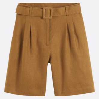 La Redoute Collections Linnen short met plooien