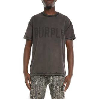 Purple Inside Out Distressed Cotton T-Shirt in Black at Nordstrom, Size Xx-Large