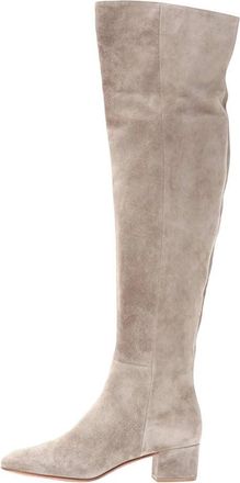 Generic Womens Suede High Heel Long Boots Round Toe Vintage Over-The-Knee Boots