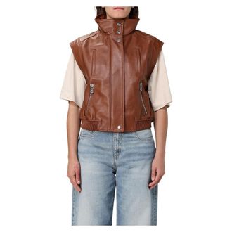 Pinko Pinko, Dames, Jassen, Bruin, Maat: 2XS Leer
