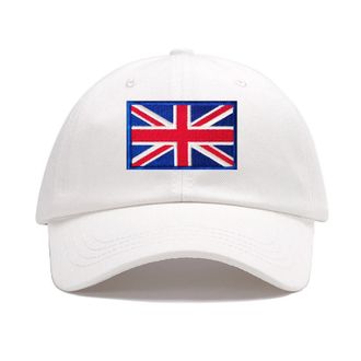 Generic Embroidered United Kingdom Flag Patch Baseball Cap United Kingdom Hats for Men Women British Dad Hat Gifts, White, One Size