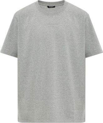 Balmain Het Logo T-Shirt - Heren - T-shirts - Grijs - S - Katoen - Tops