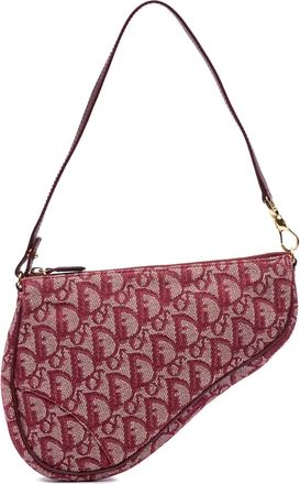 Dior 2002 Mini Diorissimo Saddle Pochette canvas schoudertas - Rood