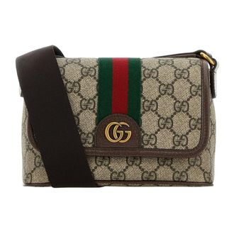 Gucci Ophidia Kleine Schoudertas - Dames - Tassen - Beige - Maat: ONE Size Katoen