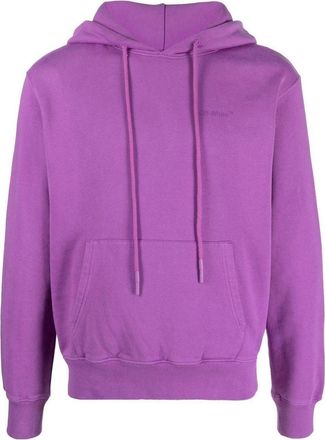 Off-white Logo-Print Cotton Hoodie OMBB097S23FLE0013636