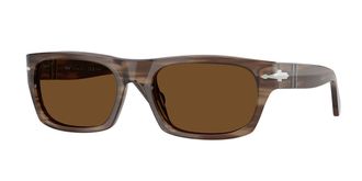 Persol PO3398S Polarized 120857 Mens Sunglasses Brown Size 55