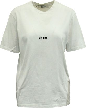 Msgm Minimalist Logo T-Shirt in White Cotton