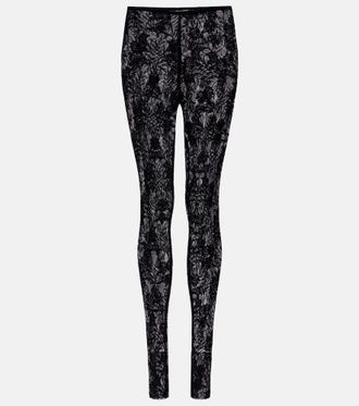 Norma Kamali Lace-embroidered leggings