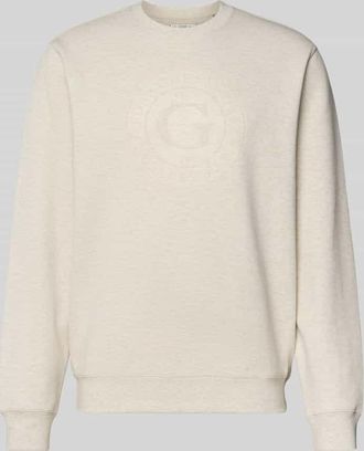 Guess Sweatshirt mit Label-Print in Beige, Gr&ouml;&szlig;e XXL
