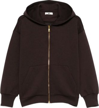 Twin-Set Felpa con cappuccio e zip - Nero