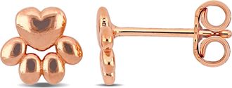 Mimi & Max Paw Stud Earrings in Rose Plated Sterling Silver
