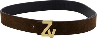 Zadig&Voltaire Accessoires, Dames, Bruin, M, Leer, ZV Initiale Riem