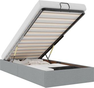 vidaXL Estructura Cama Otomana Sin Colch&oacute;n Tela Gris Claro 100x200cm Vidaxl