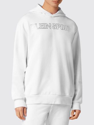 Plein Sport Graphic Print Cotton Hoodie with Dropped Shoulders